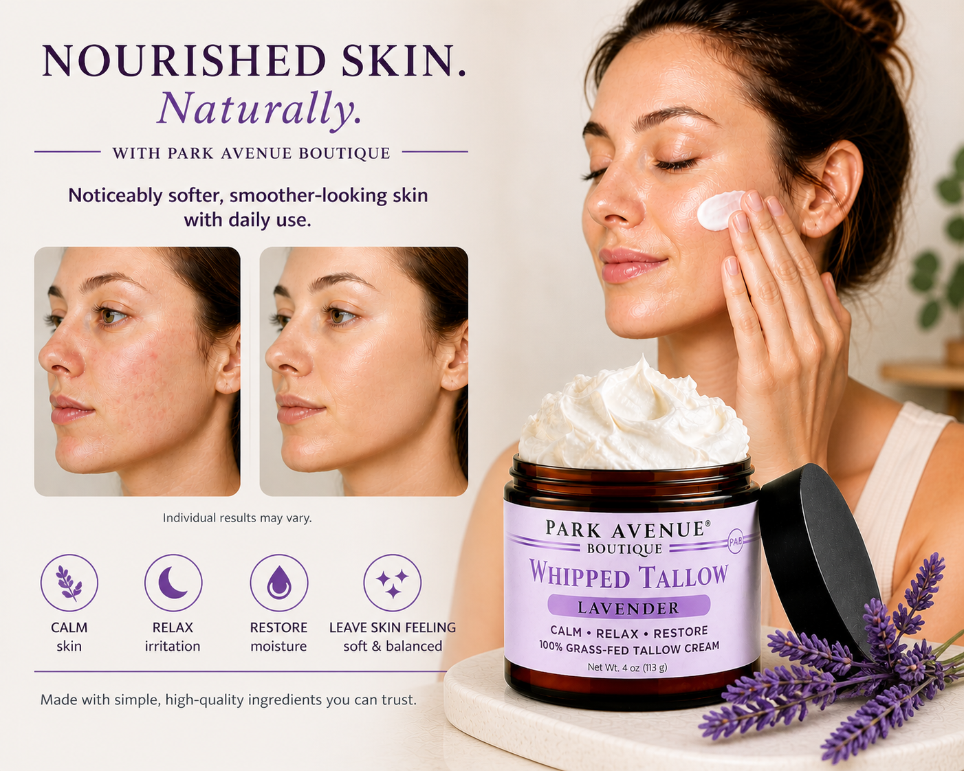 Whipped Tallow Cream - Lavender