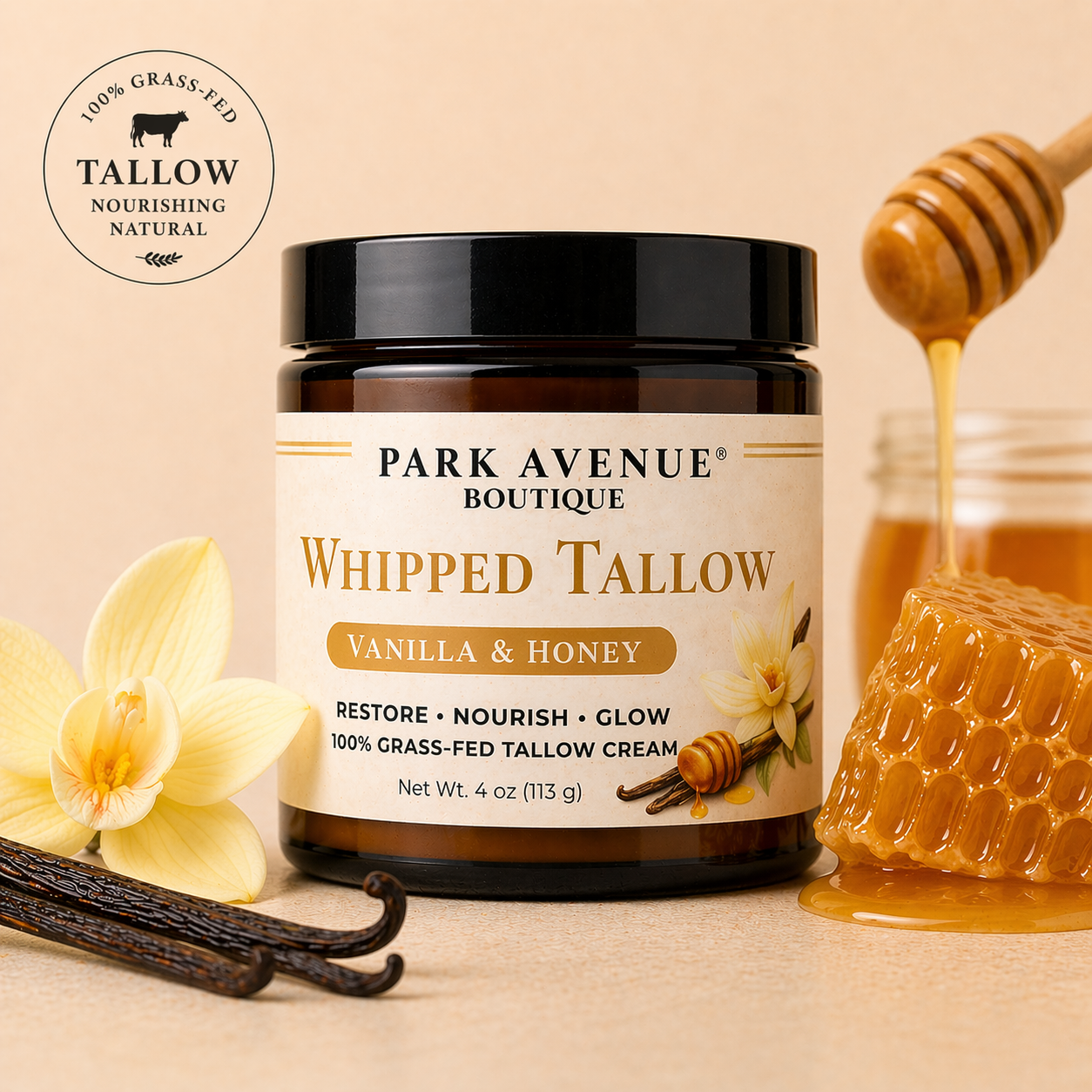 Whipped Tallow Cream - Vanilla & Honey