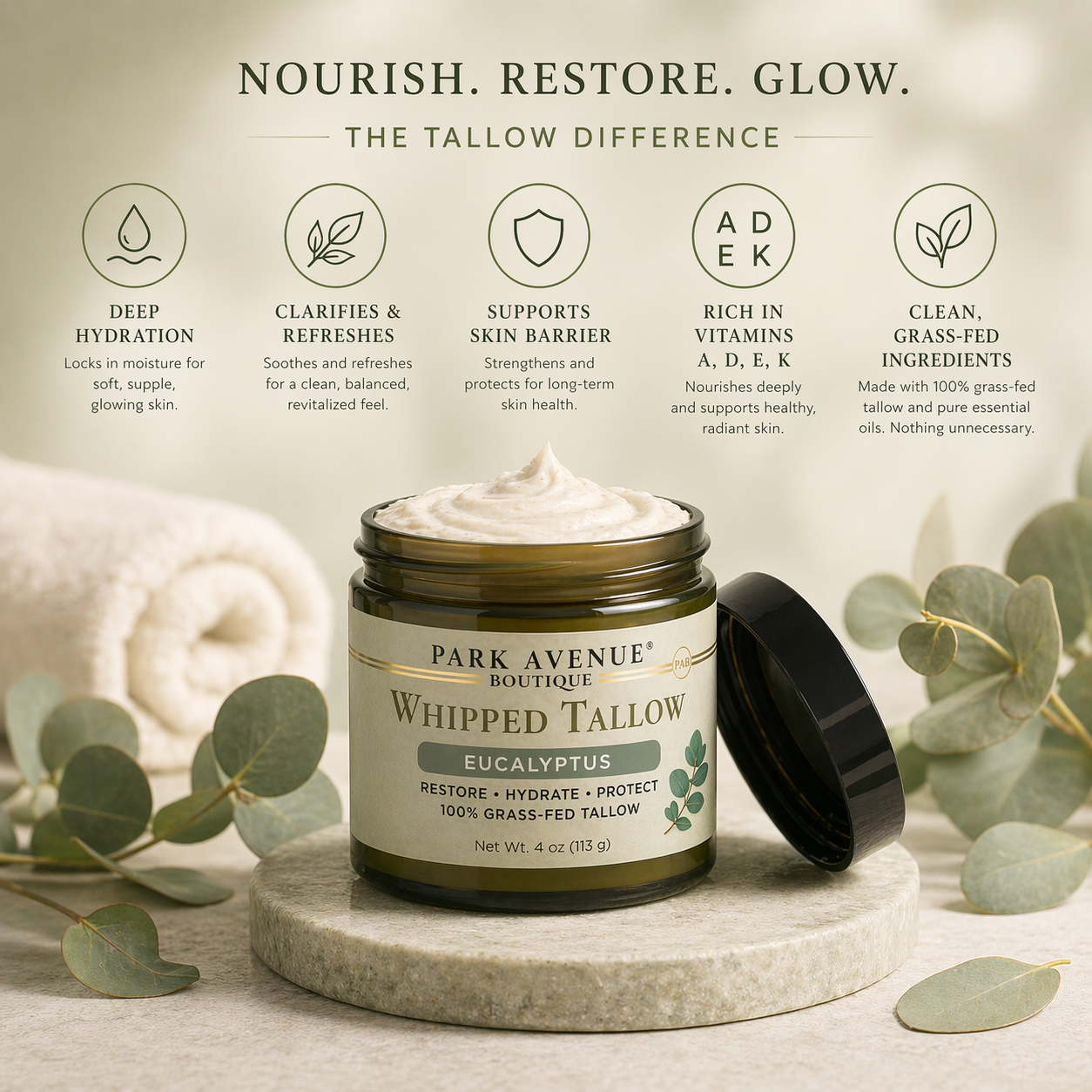 Whipped Tallow Cream - Eucalyptus
