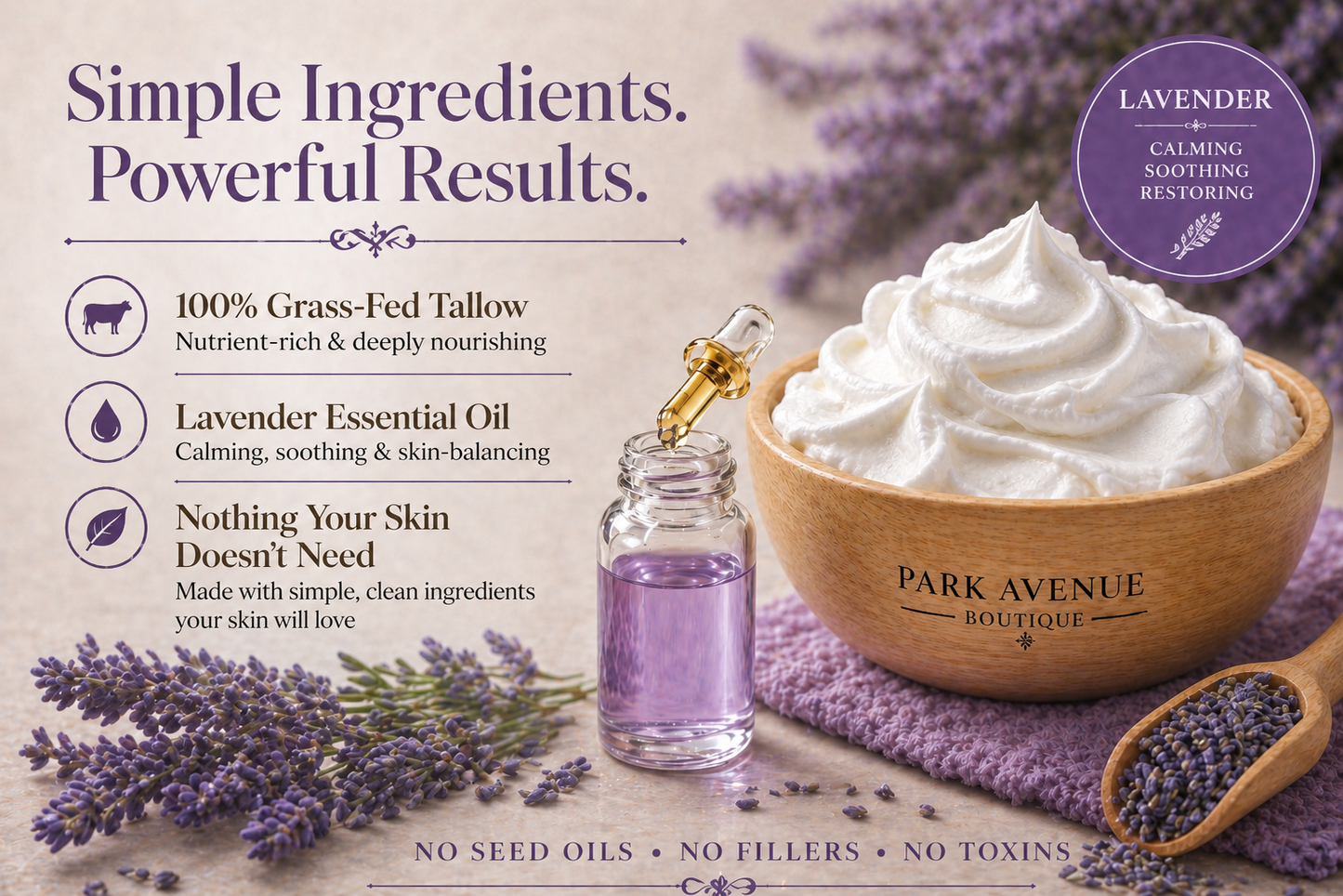 Whipped Tallow Cream - Lavender