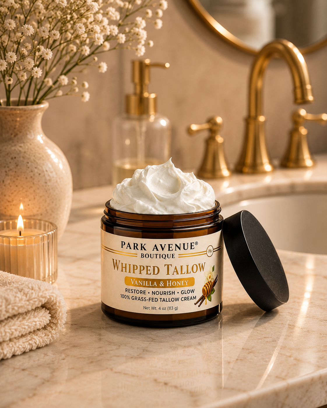 Whipped Tallow Cream - Vanilla & Honey