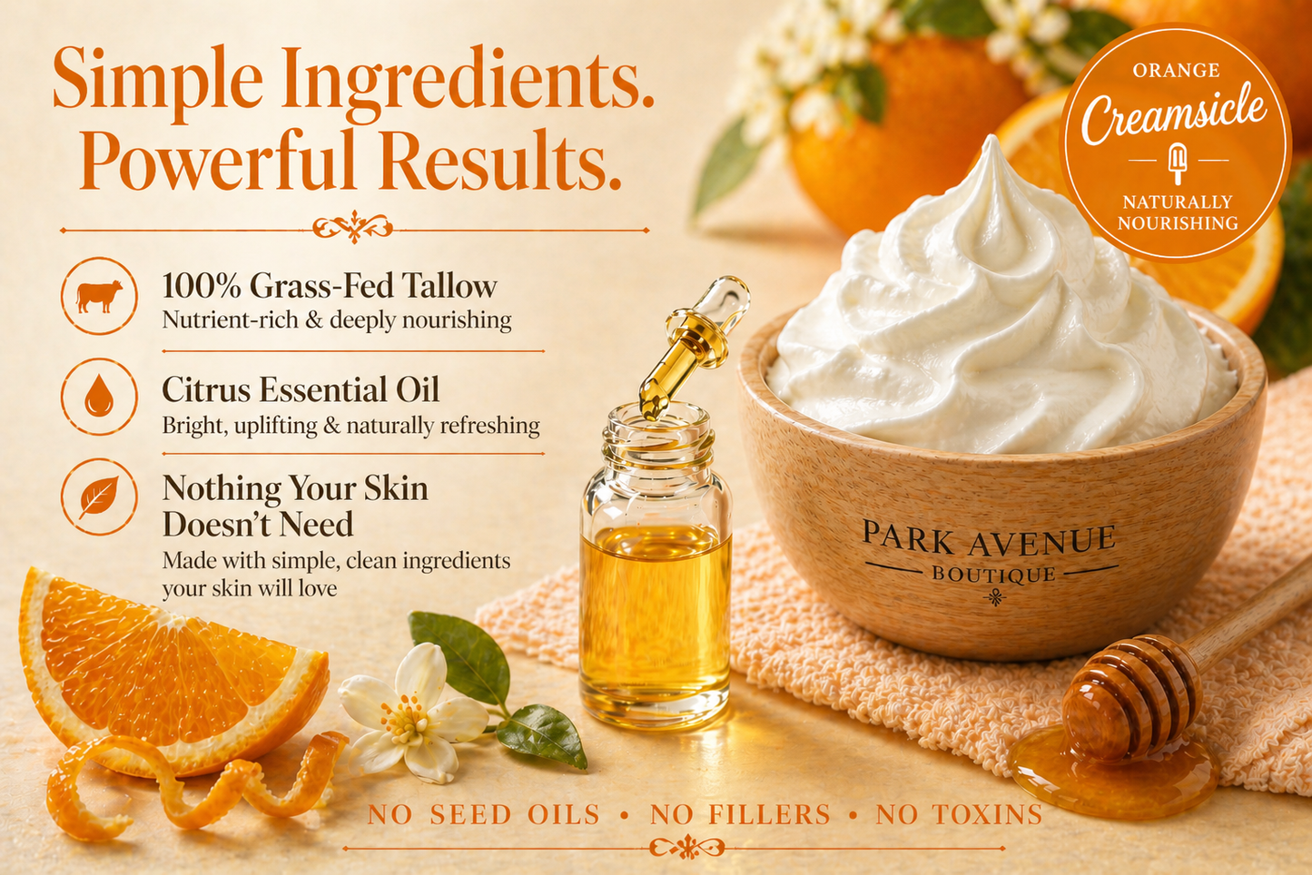 Whipped Tallow Cream - Orange Creamsicle