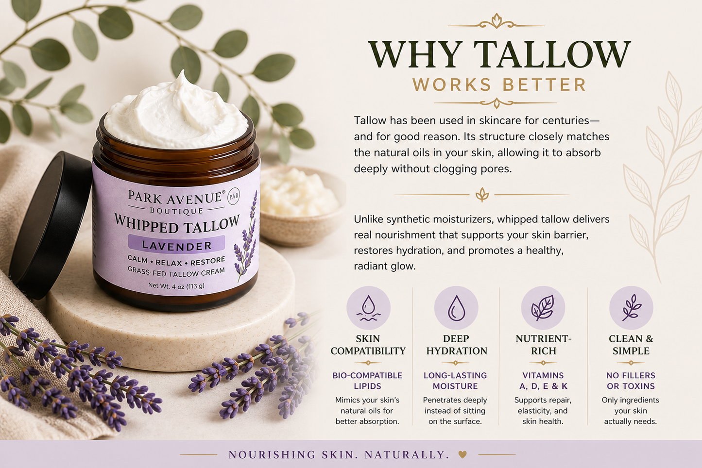 Whipped Tallow Cream - Lavender