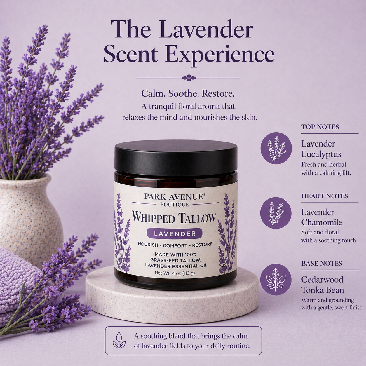 Whipped Tallow Cream - Lavender