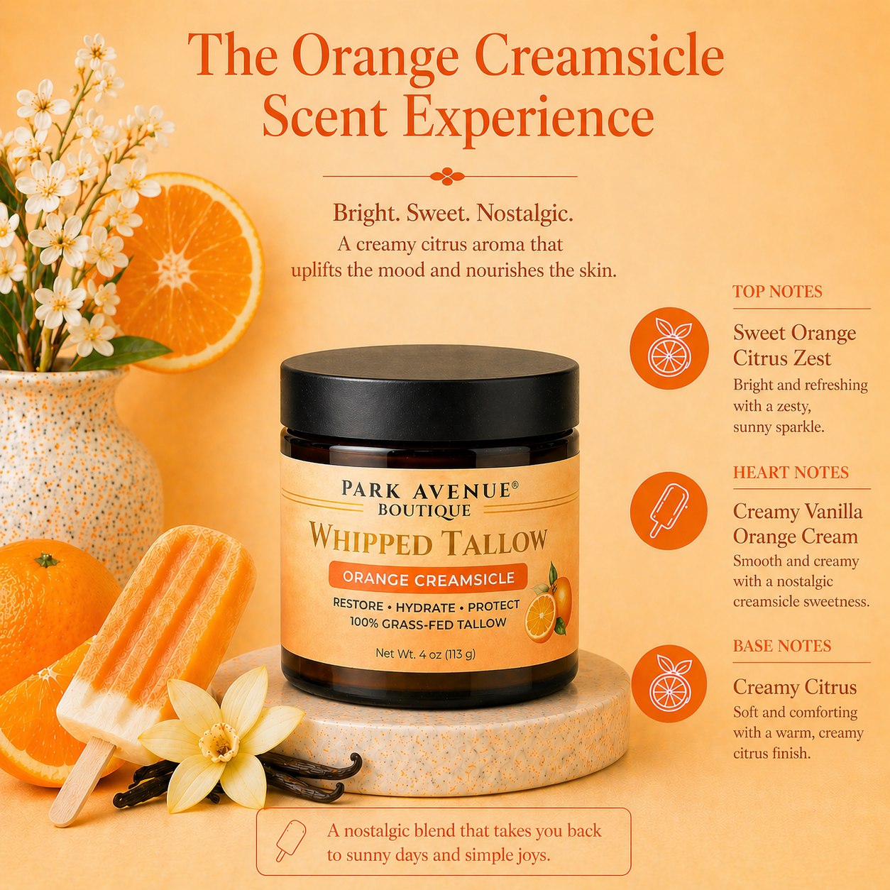 Whipped Tallow Cream - Orange Creamsicle